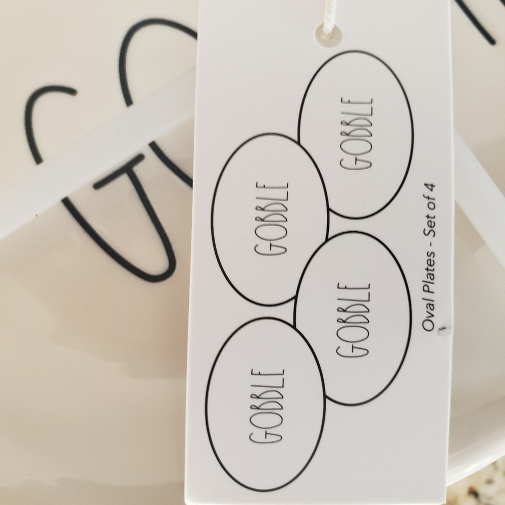 Rae Dunn Gobble Appetizer Plates - Set of 4, 8” - Picture 5 of 5